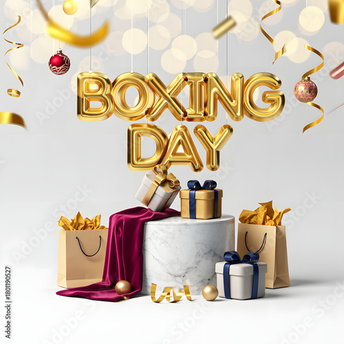 Festive Boxing Day gift scene