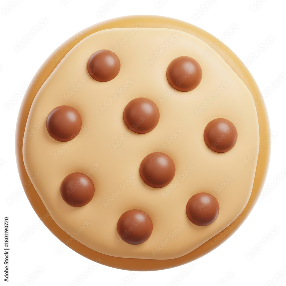 Fototapeta premium Delicious chocolate chip cookie isolated on transparent background, sweet and tasty