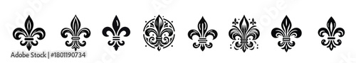 fleur de lis ornament icon design template .