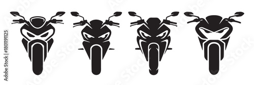 Four Vector Illustrations of Motorcycle Front Ends