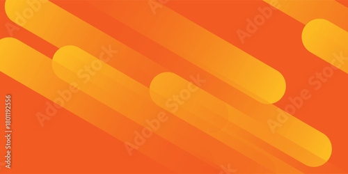 Abstract orange gradient background, with trendy geometric graphic design. Simple minimal square and dots halftone