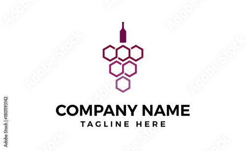 Wine bottle logo template vector