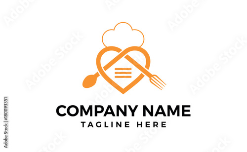Love food logo design illustration