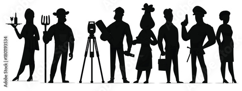group of people from different occupation profession characters 
