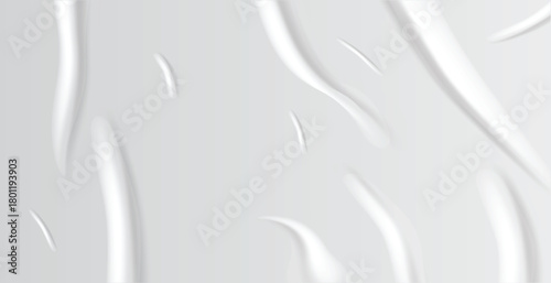 glued paper set with wet transparent wrinkled effect on gray