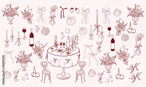 Hand drawn chalk cheers. Hands with champagne glass drawings for wedding invitations, menus and parties. Doodle art template. Clipart vintage ink doodle sketch style