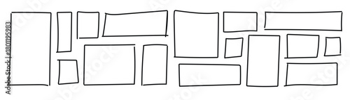 hand drawn frame featuring square doodle and rectangle