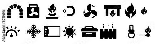 heater and heat icon vector