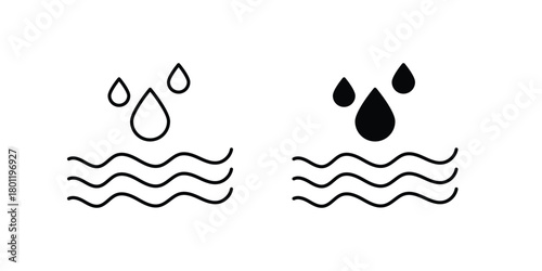 Water set icon with white background vector stock illustration