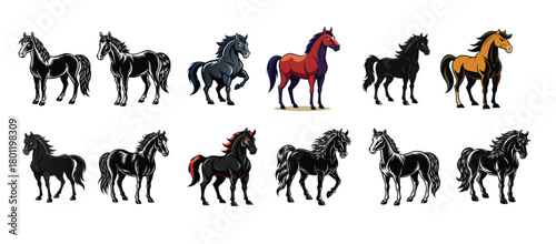 hoofbeats on the farm the horse tale vector illustration.