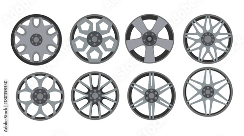 icon of alloy wheels vector illustration.