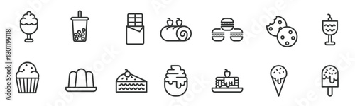 Dessert icon set.Vector illustration