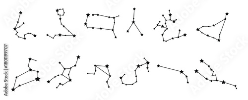 horoscope astrology constellations isolated on white background