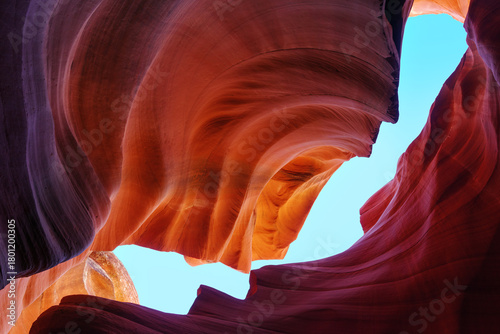 The Lion's Head formation at Lower Antelope Canyon, Arizona. Iconic sandstone curves shaped by flash floods and wind erosion. Photographed in the Navajo Nation near Page, Arizona, October 9, 2025.