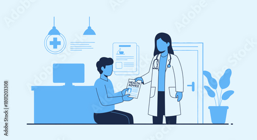 Medical Consultation: Doctor Giving Health Advice to the Patient for Well-being