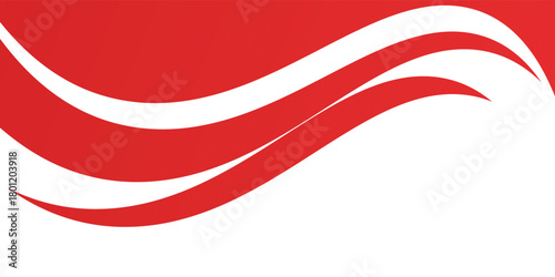 Red Wave on White Background Simple curve background for business vector illustration eps10