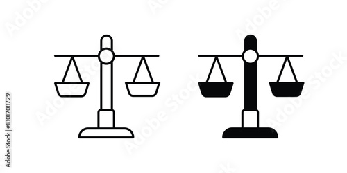 Scales set icon with white background vector stock illustration