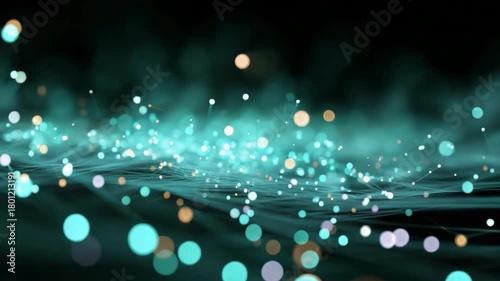 Wallpaper Mural Abstract neon lights on a black background with bokeh effect and dynamic waves Torontodigital.ca