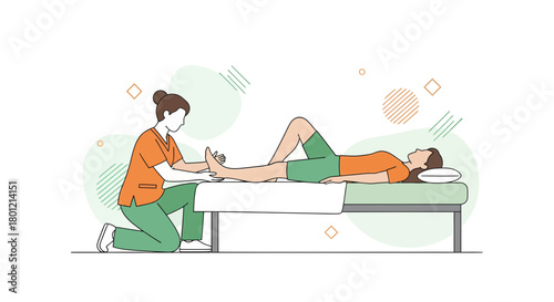 A Physiotherapist Helping A Patient With A Foot Injury Or Pain During a Therapy Session