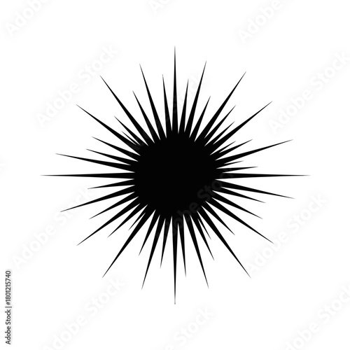 Black Starburst Sunburst Explosion Vector Icon
