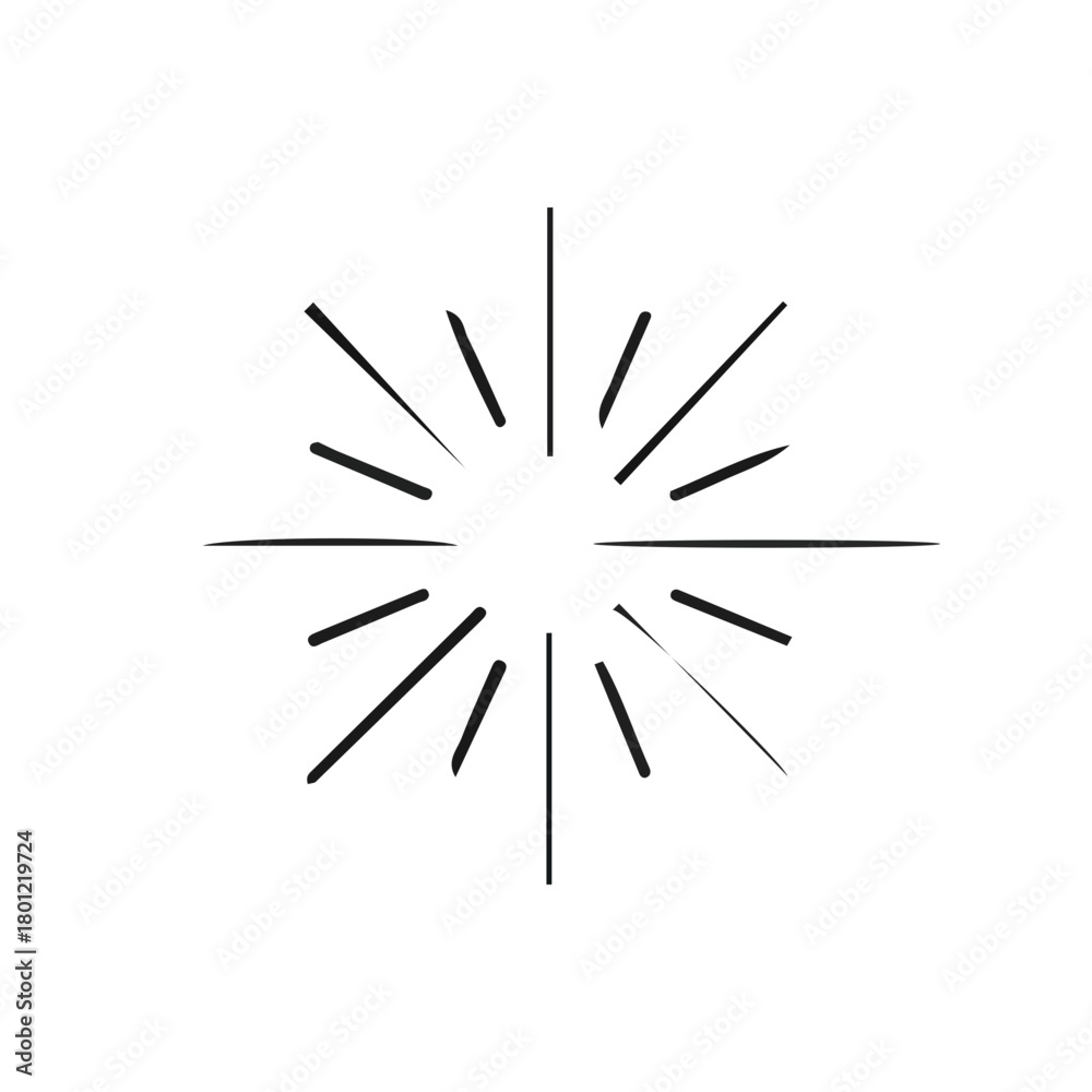 Fototapeta premium Explosion burst radiating light starburst geometric graphic element vector illustration