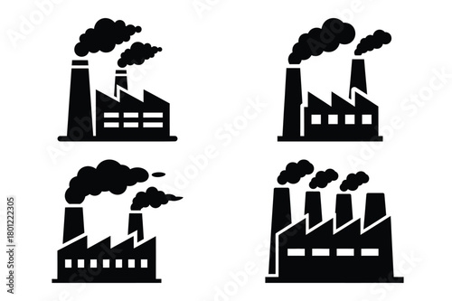 factory smoke vector silhouette black icon
