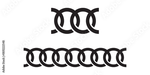 Chain brush set. Metal chain vector. chain - set of chains shape silhouette pattern eps 10
