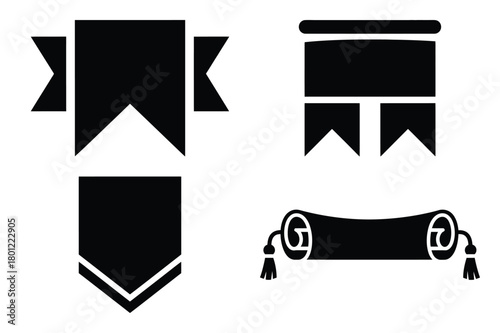 grad banner vector silhouette black icon