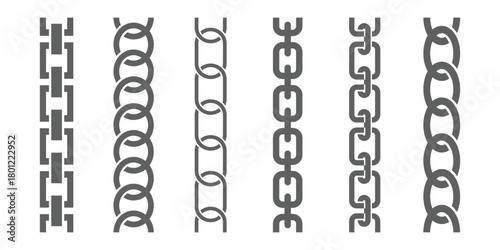 Chain brush set. Metal chain vector. chain - set of chains shape silhouette pattern eps 10