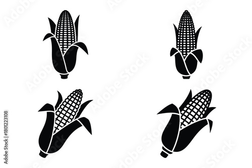 harvest corn vector silhouette black icon