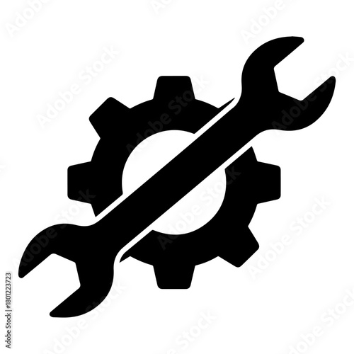 The steadfast emblem of problem solving a gear crossed by a wrench standing as the silent promise of repair in simple
