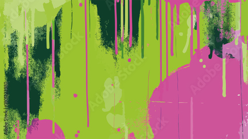 Abstrakte, lebendige Farbkleckse in Grün, Pink und Dunkelgrün, die einen modernen Hintergrund für Kunst und Design bilden.