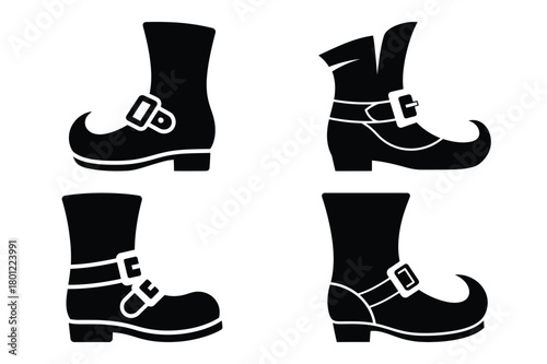 leprechaun boot vector silhouette black icon