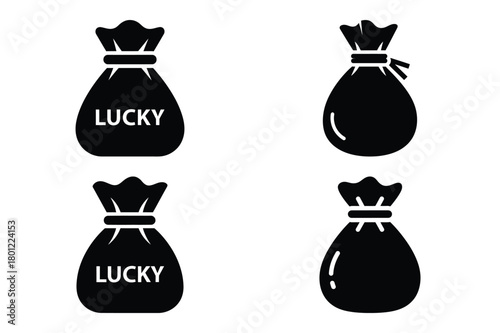 lucky bag vector silhouette black icon