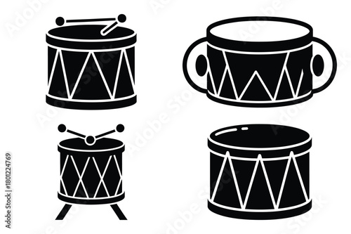 parade drum vector silhouette black icon