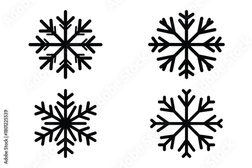 snowflake sparkle vector silhouette black icon