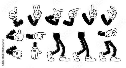 Cartoon Limbs Collection Isolated Hand and Leg Illustrations