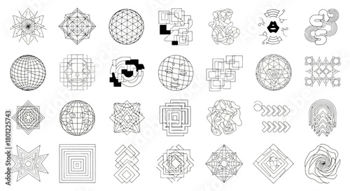 Geometric Icons A Collection of Abstract Vector Shapes and Symbols