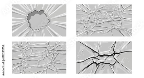 Damaged and wrinkled surface set with cracks, tear, and creases