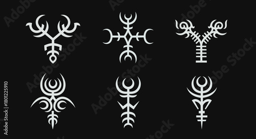 Collection of Intricate Runes and Sigils Mystical Symbols with Unique Designs