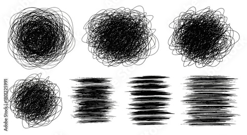 Scribbled Lines Abstract Hand-Drawn Design Elements for Creative Projects