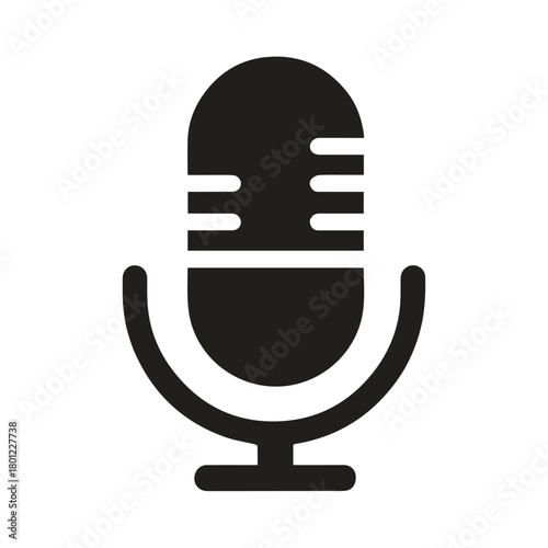 Simple Stand Audio Emblem Representing Clean Modern Broadcasting Identity