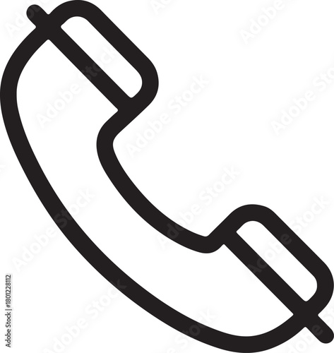 Vector icon depicting a telephone handset with a diagonal line signifying no calls or communication unavailable