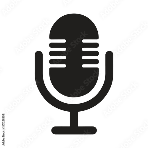 Straight Line Microphone Logo Showing Structured Modern Podcast Graphic Identity