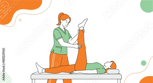 Woman Undergoing Physiotherapy: Doctor Elevating Her Leg To Enhance Muscle Flexibility