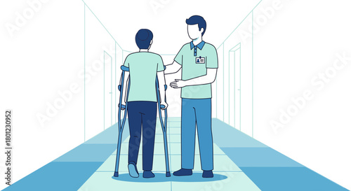 Supporting Recovery: Patient Assisted by a Healthcare Professional During Rehabilitation