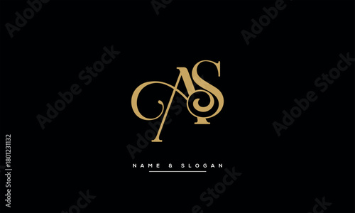 AS, SA, A, S Abstract Letters Logo Monogram