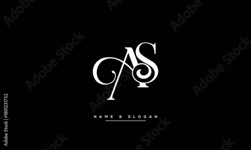 AS, SA, A, S Abstract Letters Logo Monogram