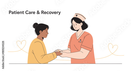 Compassionate Nurse Gently Holding Patient's Hand, Offering Dedicated Recovery Aid