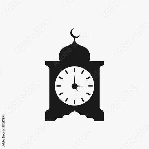 Prayer Time Clock Ramzan Times Clock Islam Clock vector